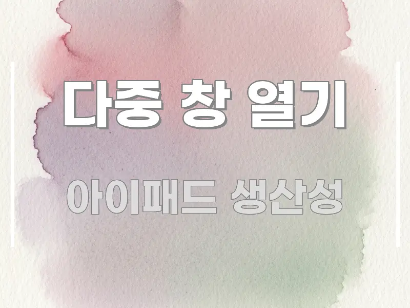 다중 창 열기 핵심 요약 다중 창 열기 가독성 높게 정리한 심플 타이포그래피 표지 - 본문 내용과 연관된 이미지