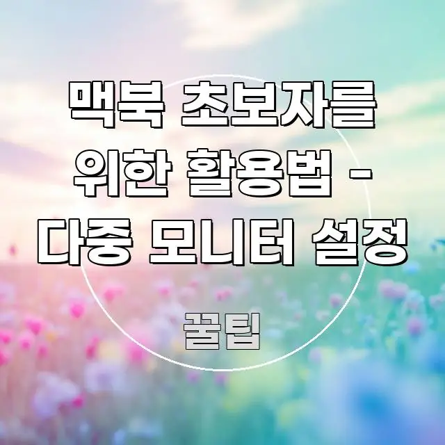 맥북 초보자를 위한 활용법 - 다중 모니터 설정 스마트하게 정리된 블로그 헤더 이미지