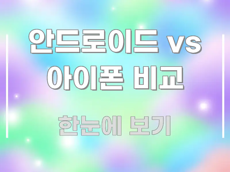 안드로이드 vs 아이폰 비교 직관적으로 이해되는 블로그 섹션 구분 이미지 - 활용 예시 이미지