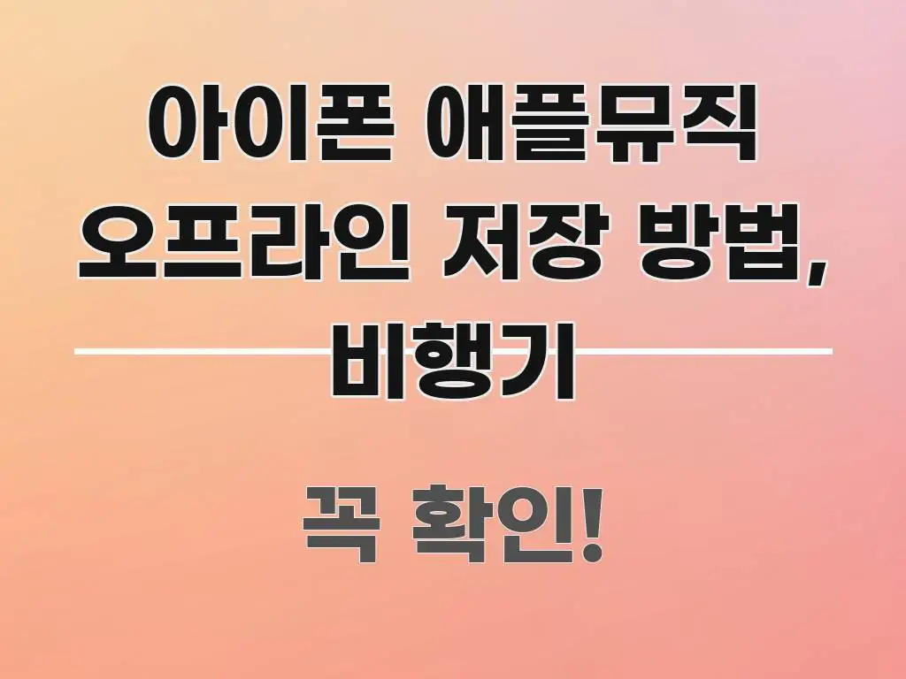 아이폰 애플뮤직 오프라인 저장 방법, 비행기 요점만 뽑아낸 블로그용 카드뉴스 썸네일 - 설명을 돕는 이미지