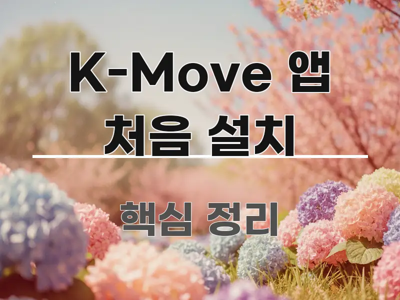 K-Move 앱 처음 설치 핵심만 담은 핵심 정보 비주얼 - 참고용 이미지